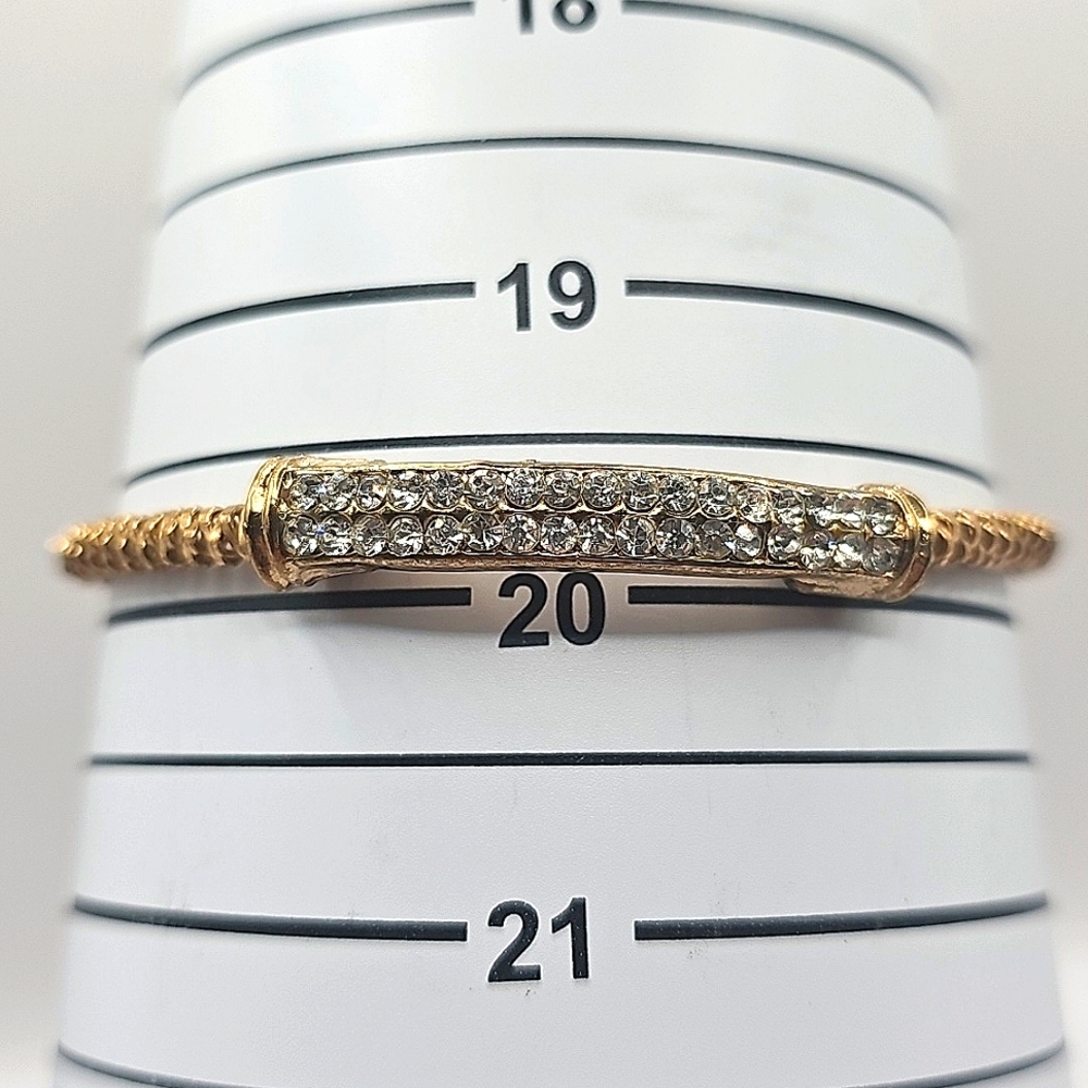 Goldtone Textured Stackable Bangle Set - Picture 6 of 6